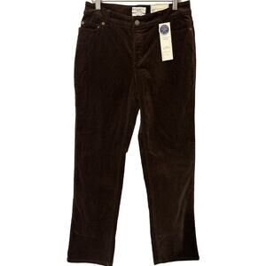 Charter Club Women’s Pants Brown Size 4‎ Micro Corduroy Slimming Straight Leg *